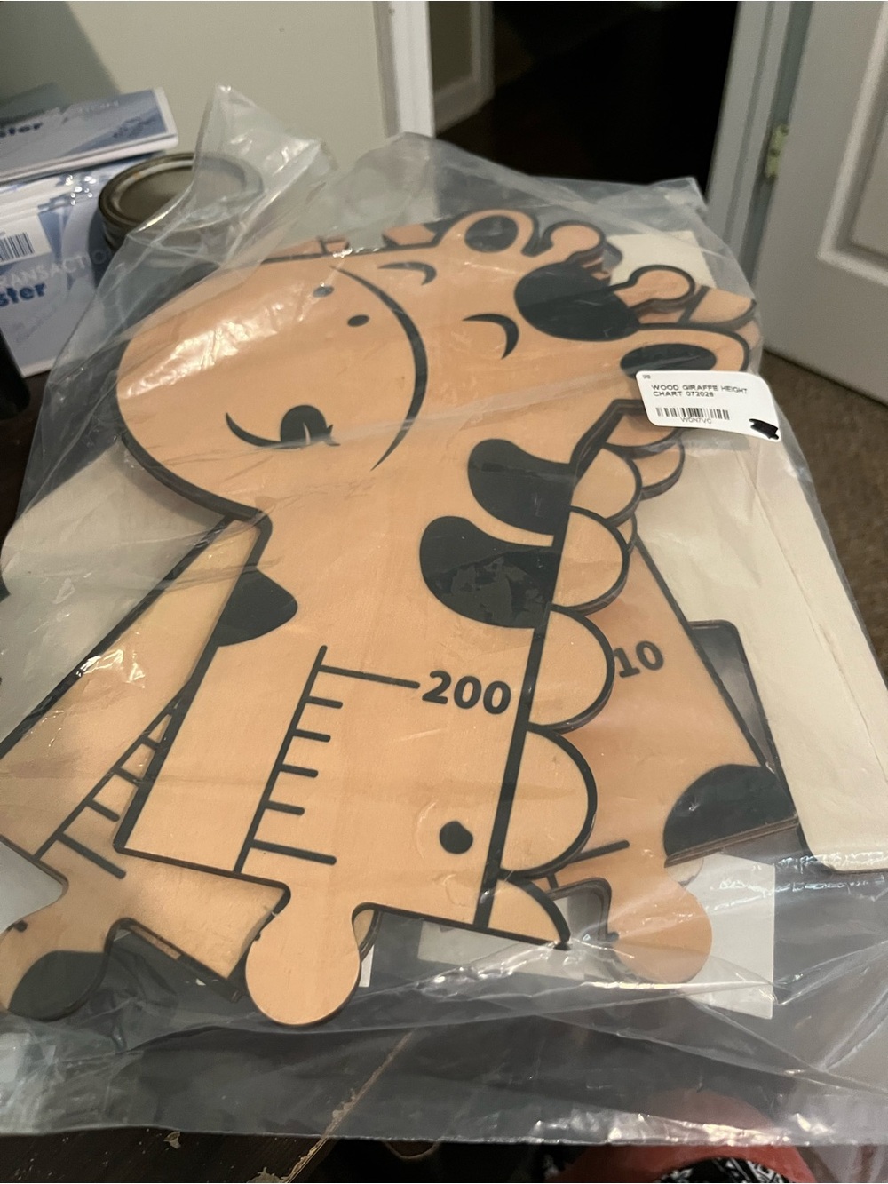 Wooden Giraffe Growth Chart - Tan and Black - Unbranded